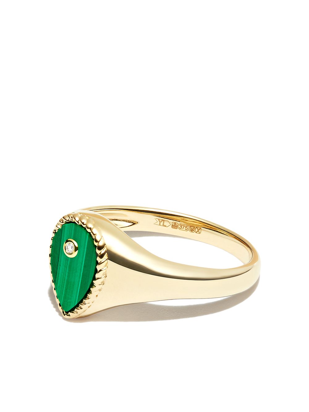 Yvonne Léon 9kt yellow gold malachite signet ring von Yvonne Léon