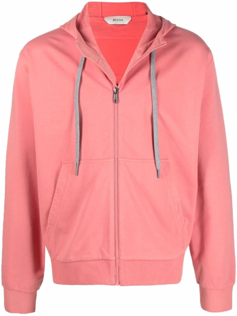 Zegna cotton zip-up hoodie - Pink von Zegna