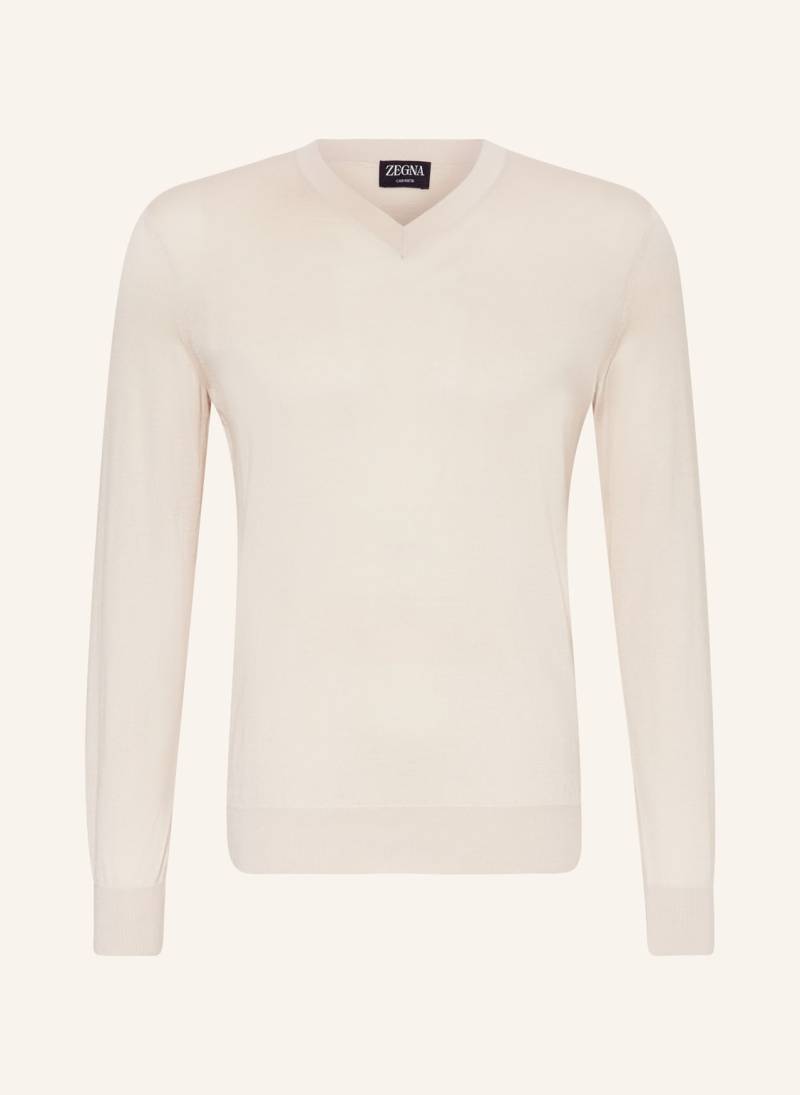 Zegna Cashmere-Pullover Mit Seide beige von ZEGNA