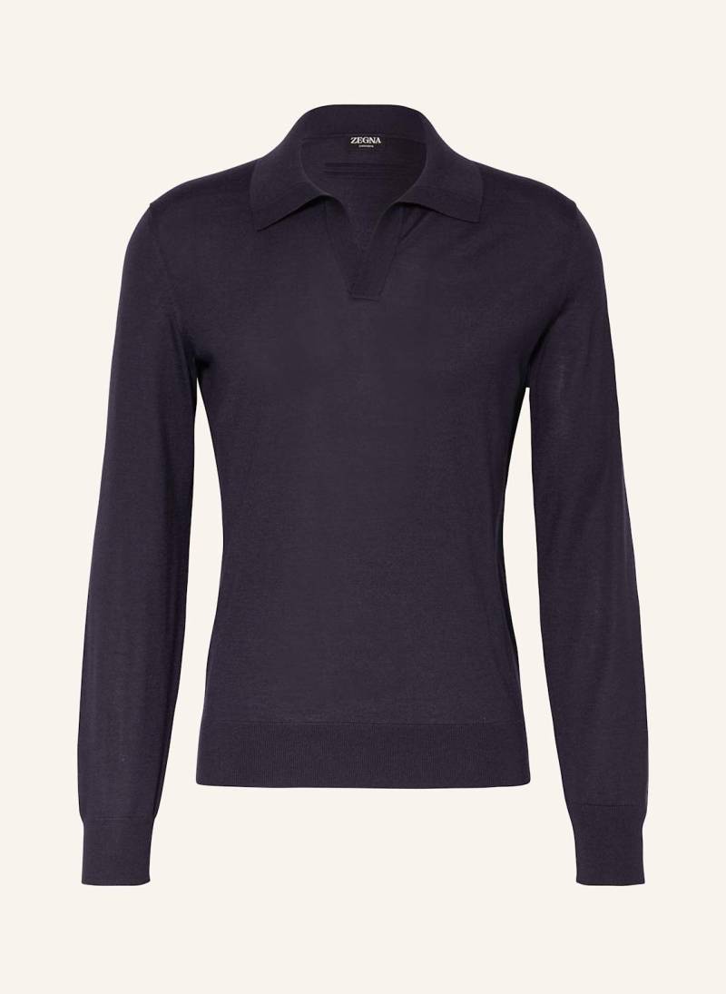 Zegna Cashmere-Pullover Mit Seide blau von ZEGNA