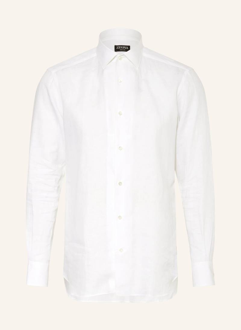 Zegna Leinenhemd Regular Fit weiss von ZEGNA