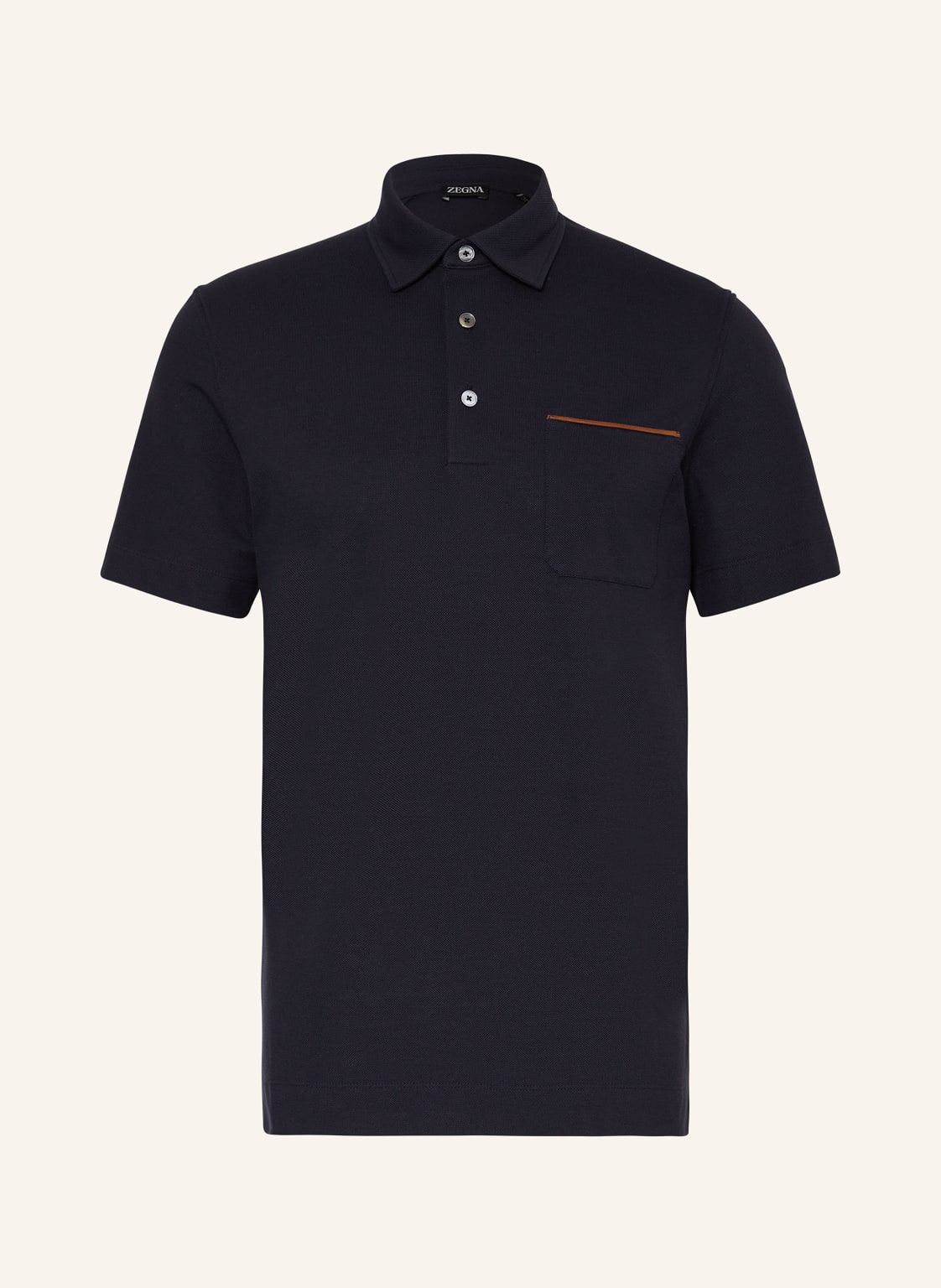 Zegna Piqué-Poloshirt Slim Fit blau von ZEGNA