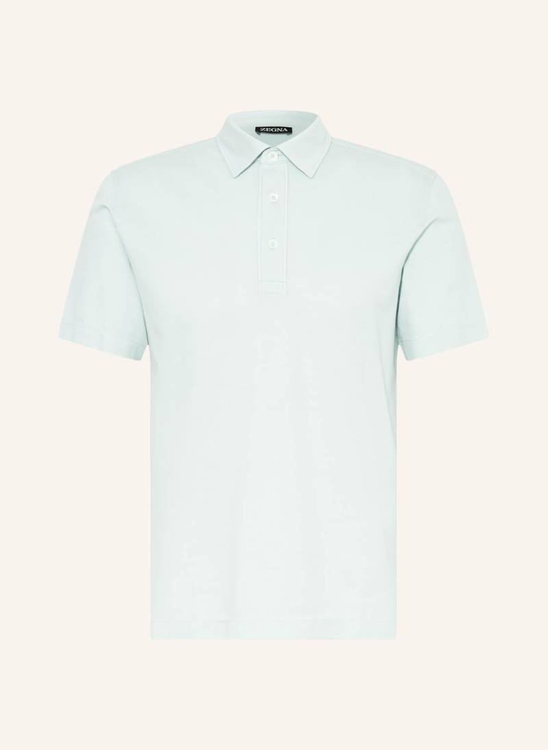 Zegna Piqué-Poloshirt blau von ZEGNA