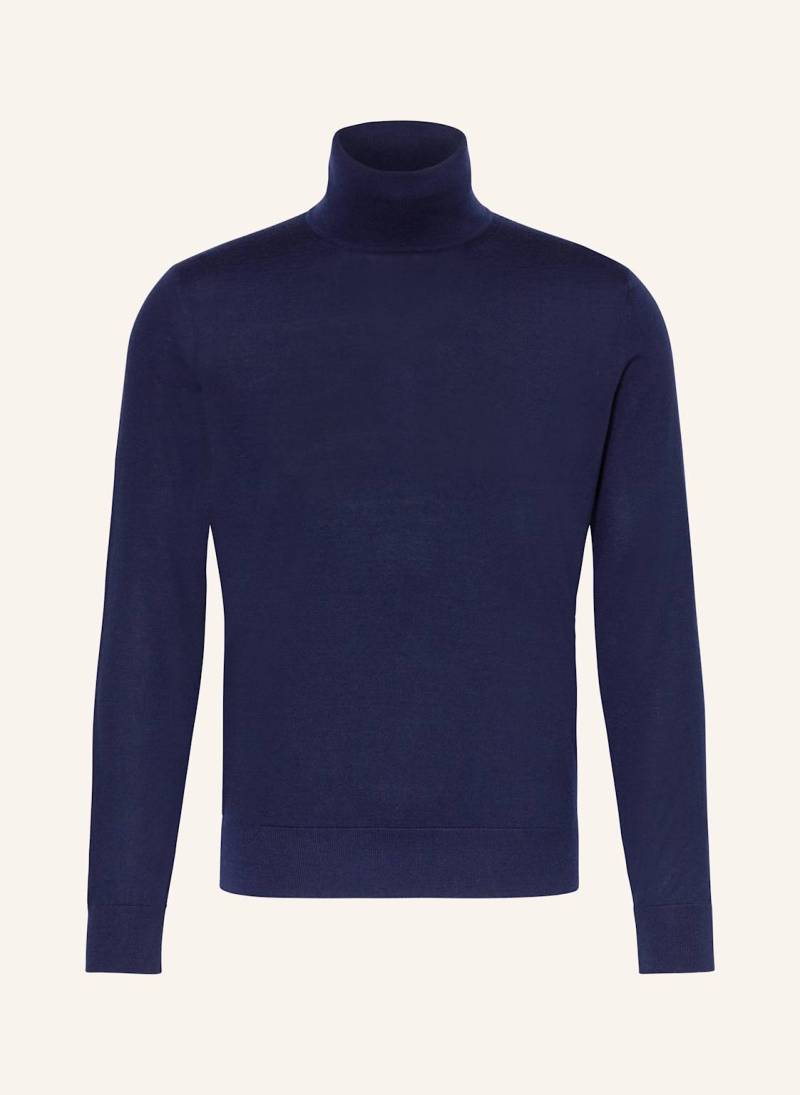 Zegna Rollkragenpullover Aus Cashmere Mit Seide blau von ZEGNA