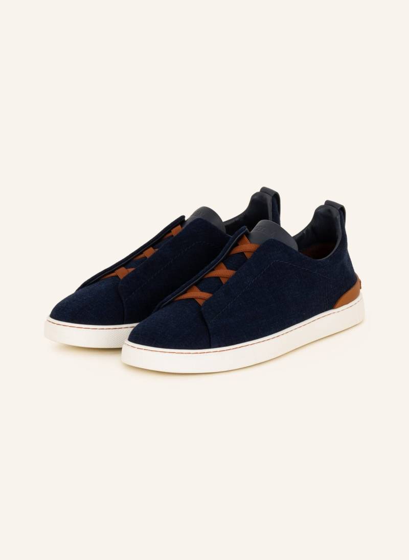 Zegna Slip-On-Sneaker Triple Stitch™ blau von ZEGNA