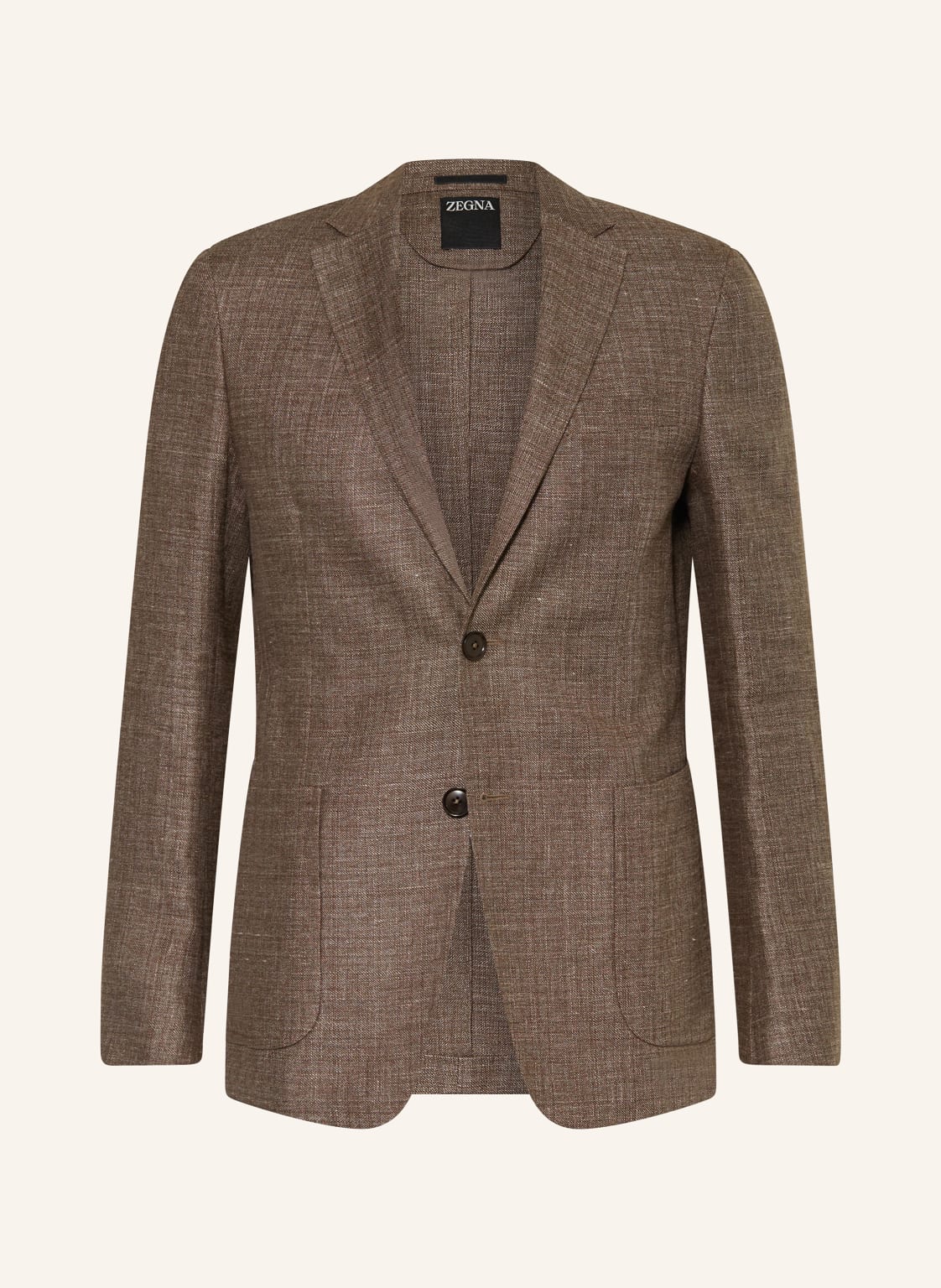 Zegna Tweed-Sakko Regular Fit Mit Leinen braun von ZEGNA