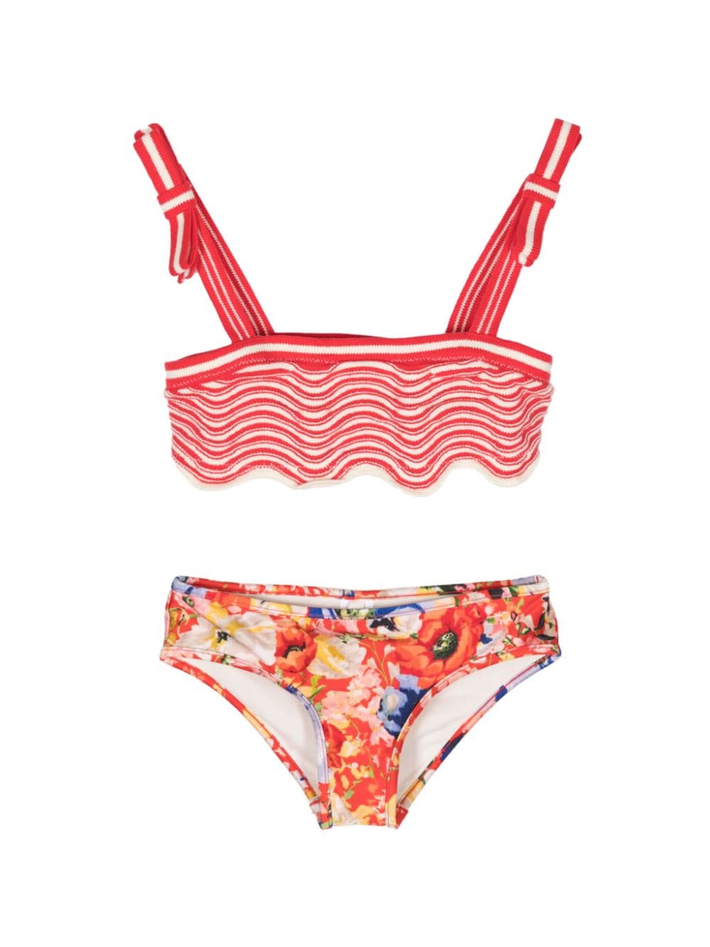 ZIMMERMANN Kids Alight Wave bikini set - Red von ZIMMERMANN Kids