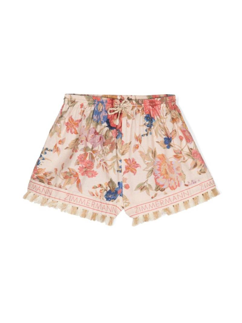 ZIMMERMANN Kids August floral-print shorts - Neutrals von ZIMMERMANN Kids