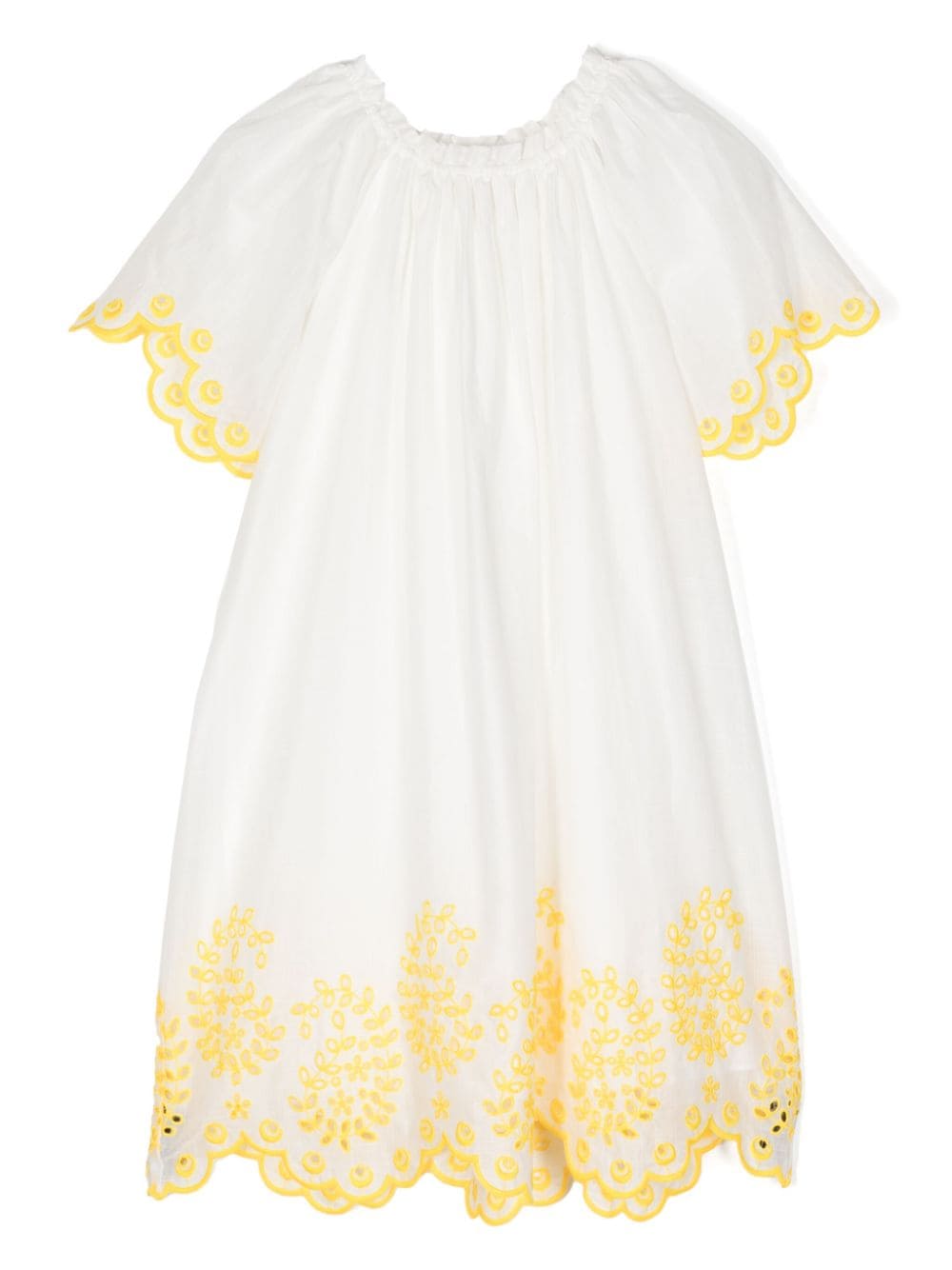 ZIMMERMANN Kids Junie floral-embroidered cotton dress - White von ZIMMERMANN Kids