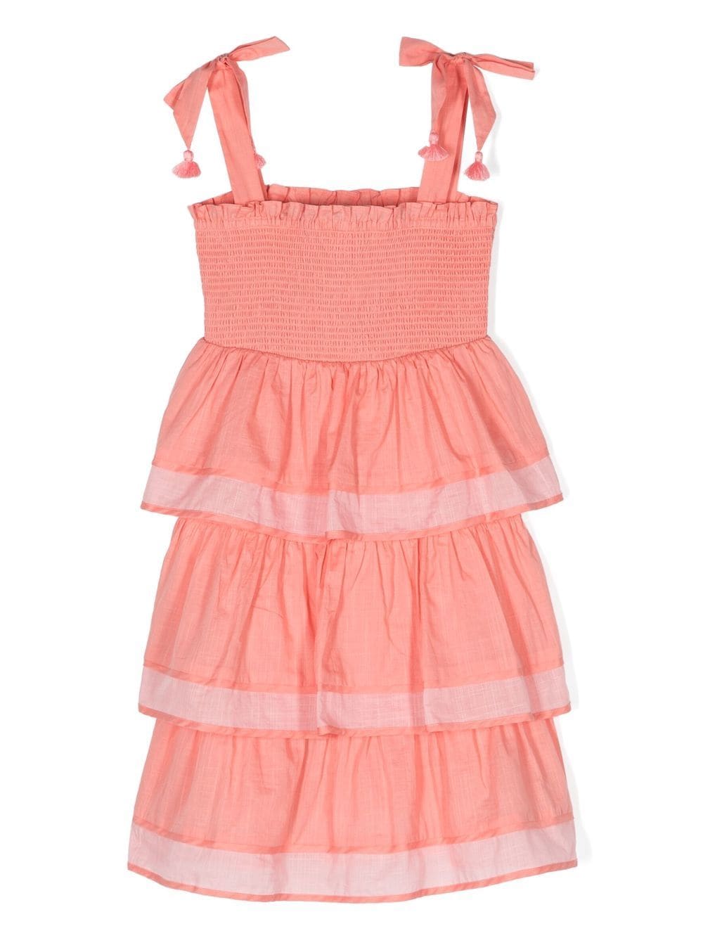 ZIMMERMANN Kids Tiggy shirred tiered maxi dress - Pink von ZIMMERMANN Kids