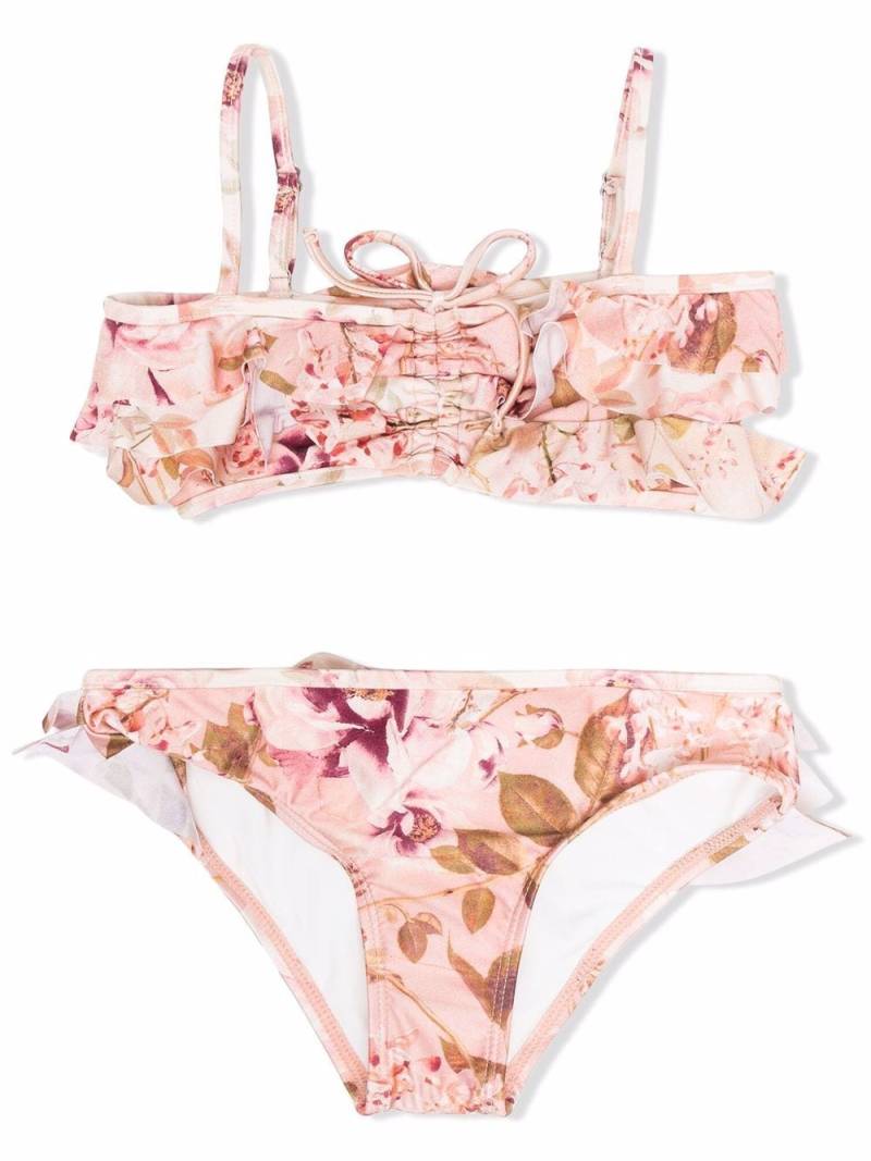 ZIMMERMANN Kids floral-print bikini set - Neutrals von ZIMMERMANN Kids