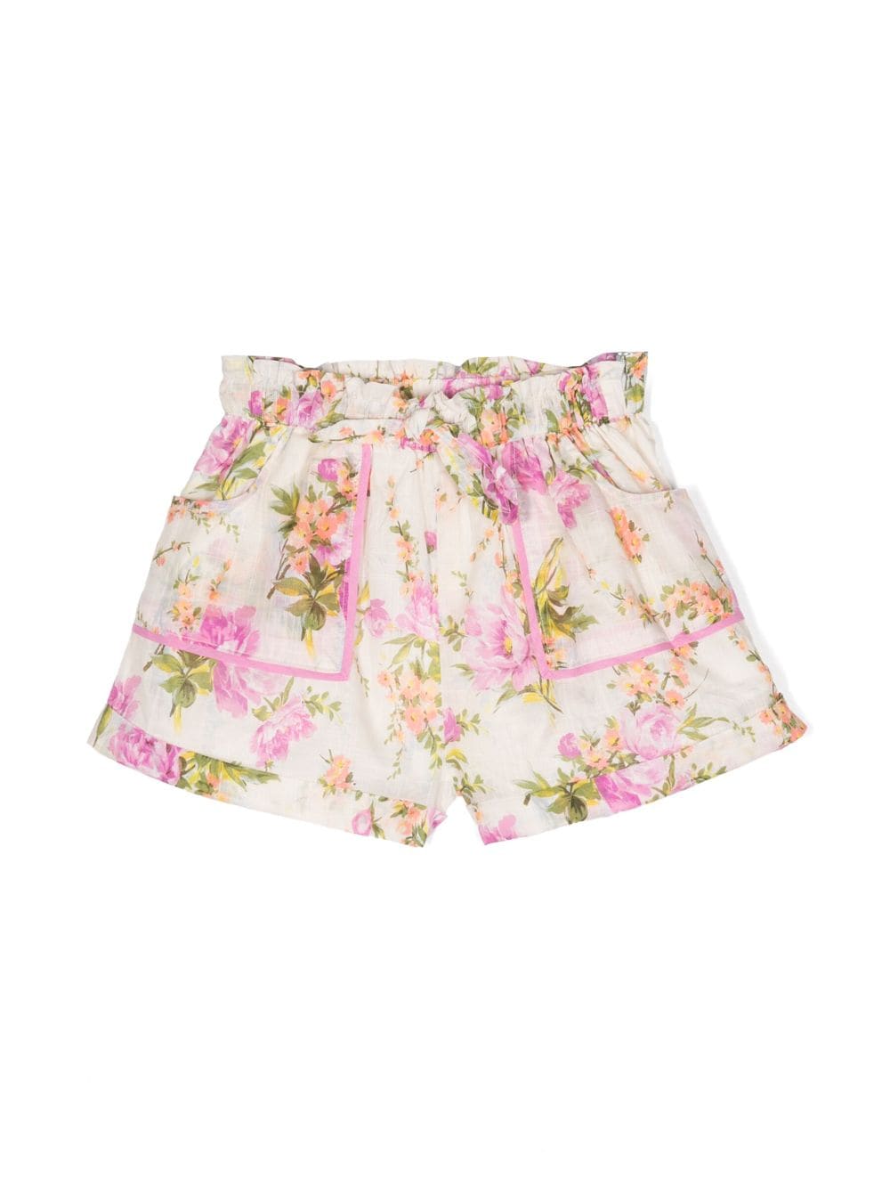 ZIMMERMANN Kids floral-print cotton shorts - Neutrals von ZIMMERMANN Kids