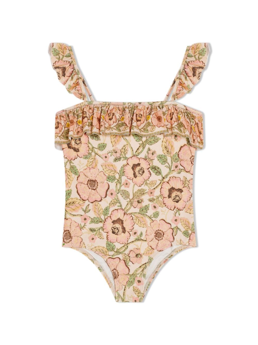 ZIMMERMANN Kids floral-print ruffle-detail swimsuit - Pink von ZIMMERMANN Kids