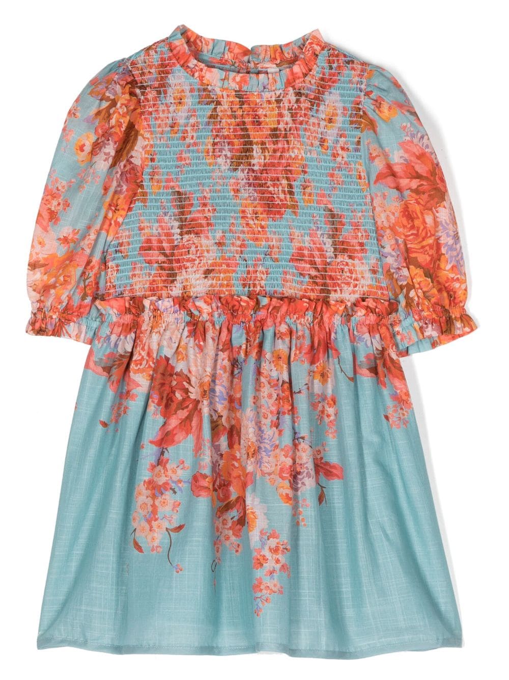 ZIMMERMANN Kids floral-print textured dress - Blue von ZIMMERMANN Kids