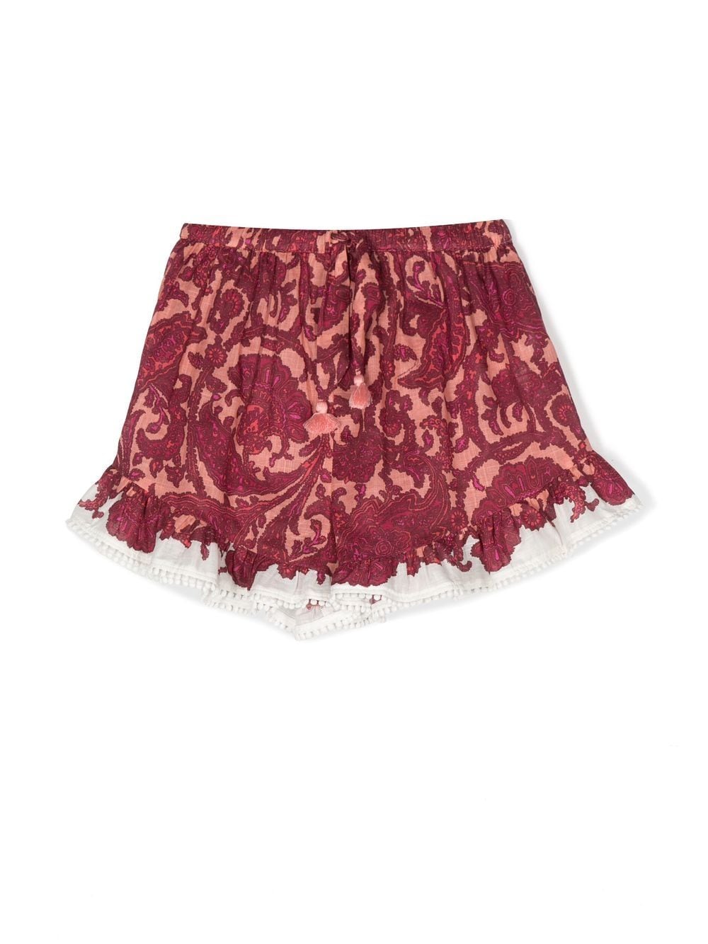 ZIMMERMANN Kids geometric-print ruffled shorts - Pink von ZIMMERMANN Kids