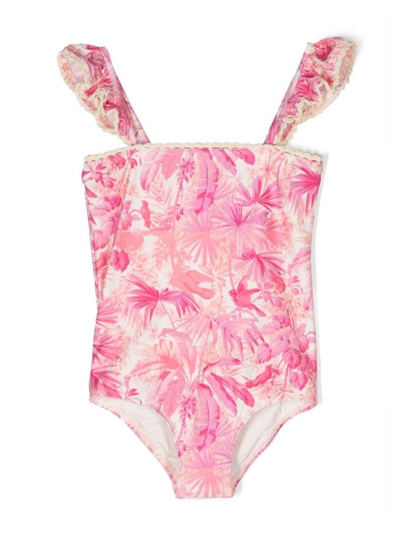 ZIMMERMANN Kids palm tree-print one-piece swimsuit - Pink von ZIMMERMANN Kids