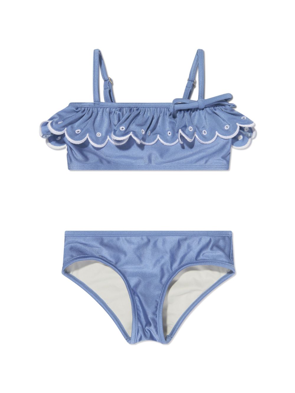 ZIMMERMANN Kids scallop-trim bow-detail bikini - Blue von ZIMMERMANN Kids