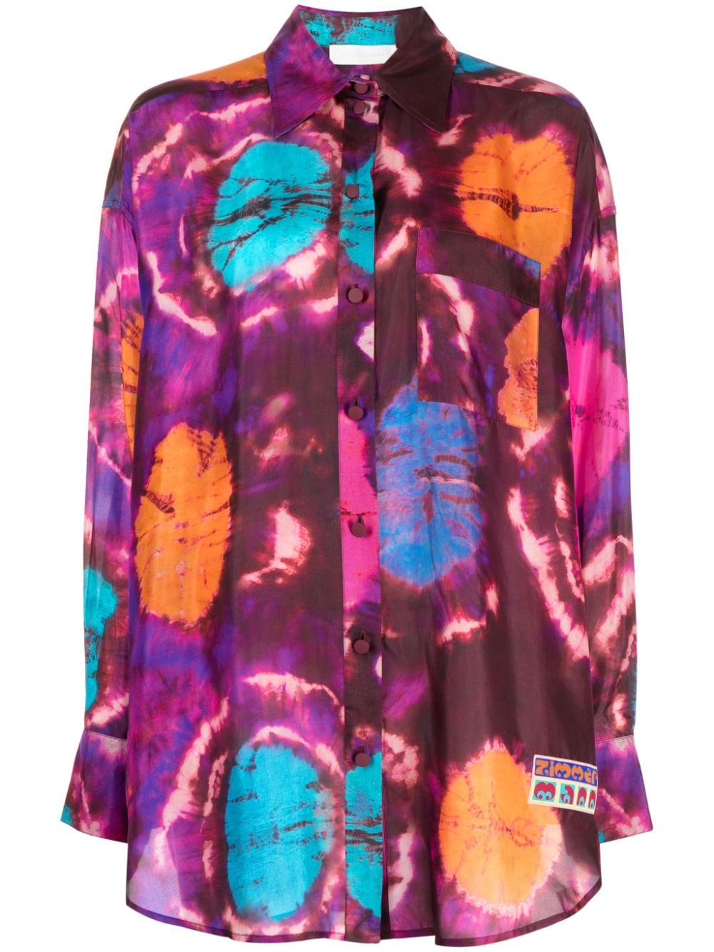 ZIMMERMANN Acadian tie-dye print shirt - Purple von ZIMMERMANN