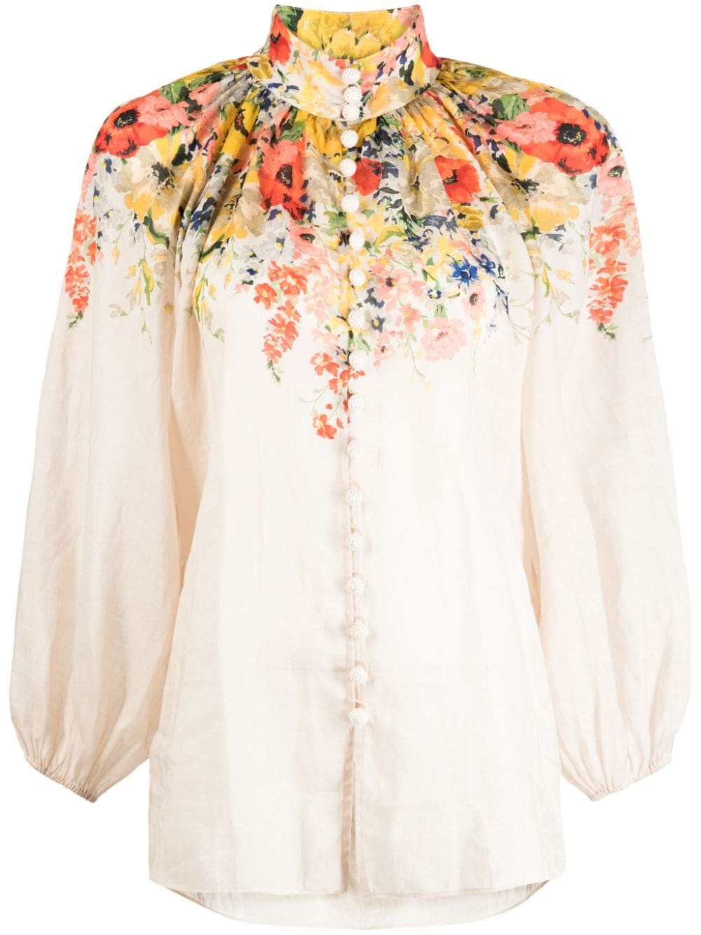 ZIMMERMANN Alight floral-print linen blouse - Multicolour von ZIMMERMANN