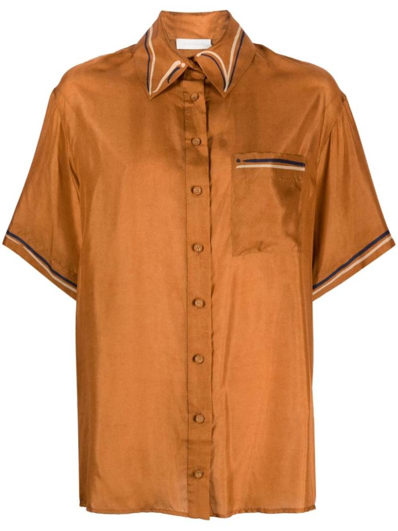 ZIMMERMANN Alight graphic-print silk shirt - Orange von ZIMMERMANN