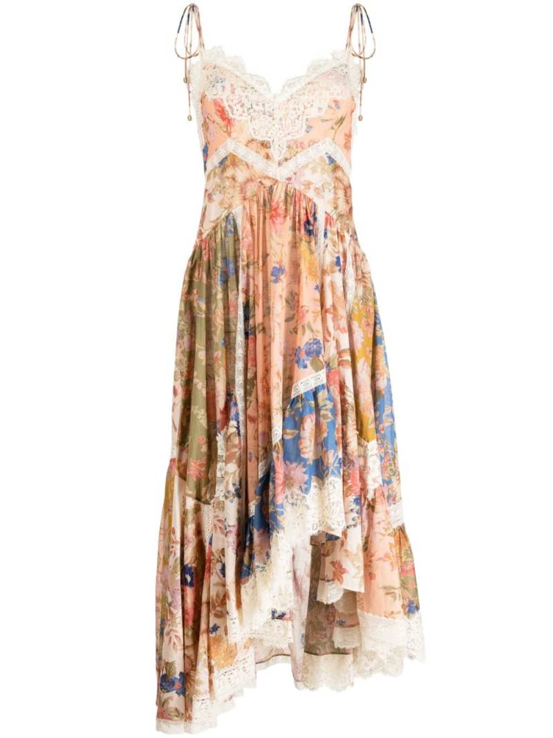 ZIMMERMANN August asymmetric slip dress - Multicolour von ZIMMERMANN