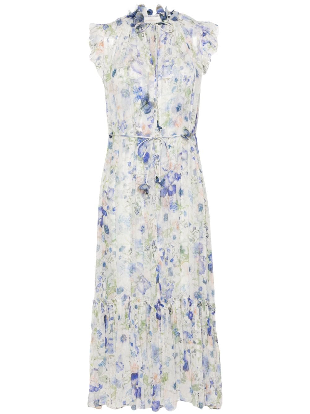 ZIMMERMANN Garden-print flared maxi dress - Blue von ZIMMERMANN