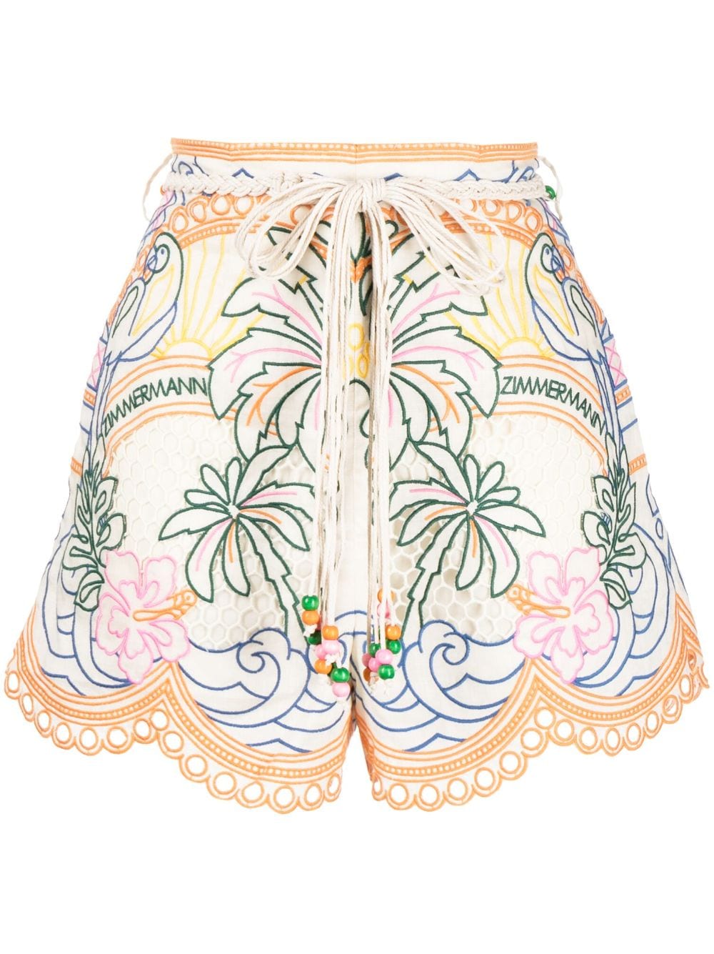 ZIMMERMANN Ginger Tropical linen shorts - Multicolour von ZIMMERMANN