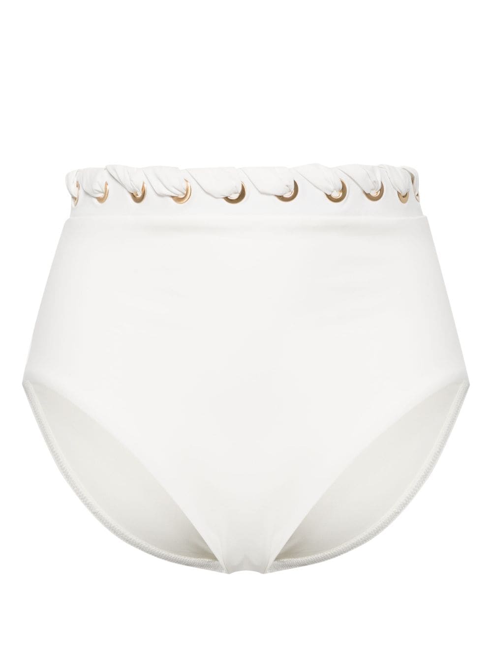 ZIMMERMANN Halliday high-waisted bikini bottoms - White von ZIMMERMANN