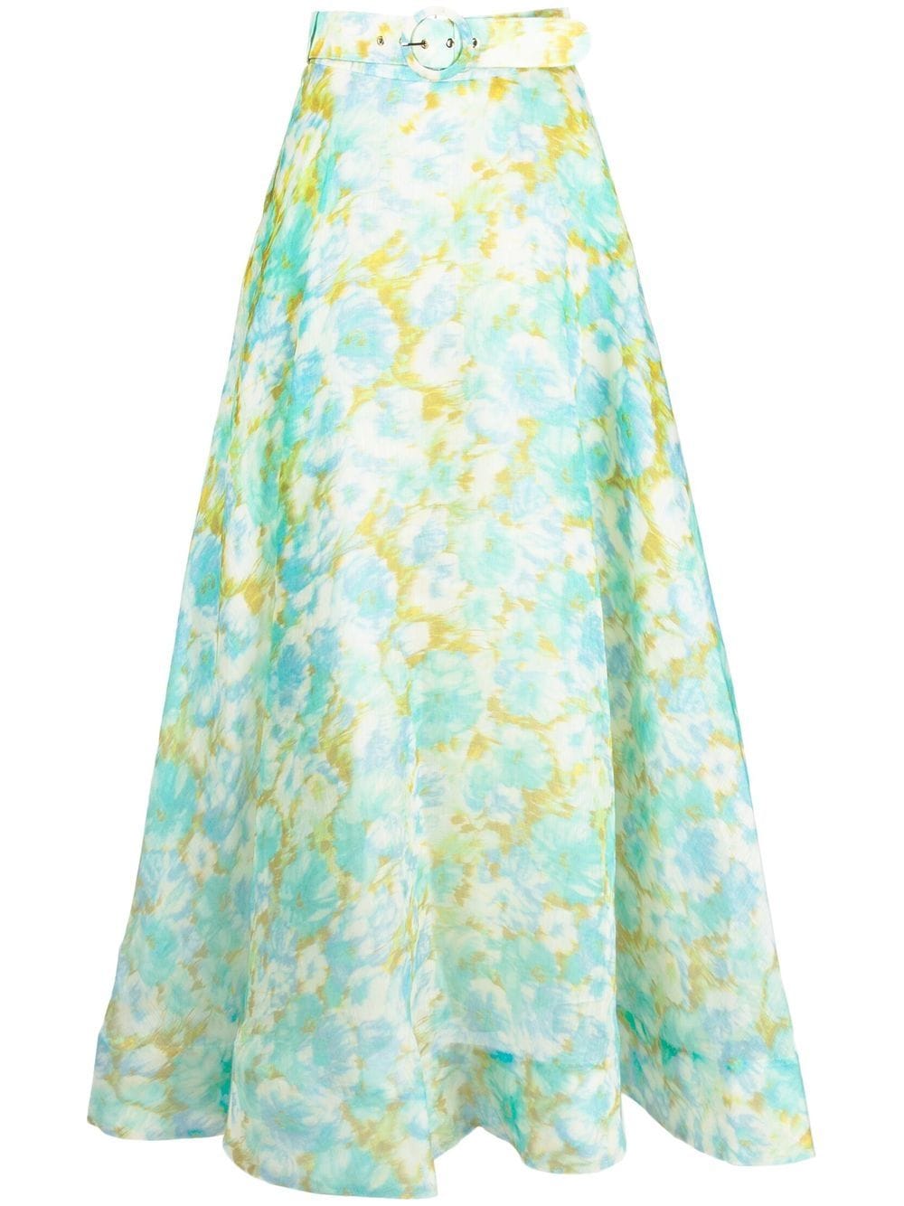 ZIMMERMANN High Tide floral-print maxi skirt - Green von ZIMMERMANN