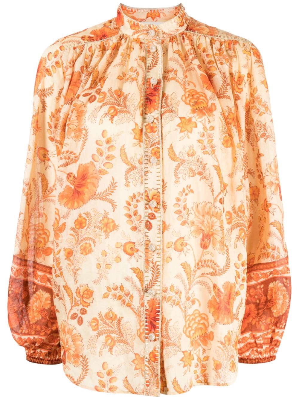 ZIMMERMANN Junie floral-print blouse - Orange von ZIMMERMANN
