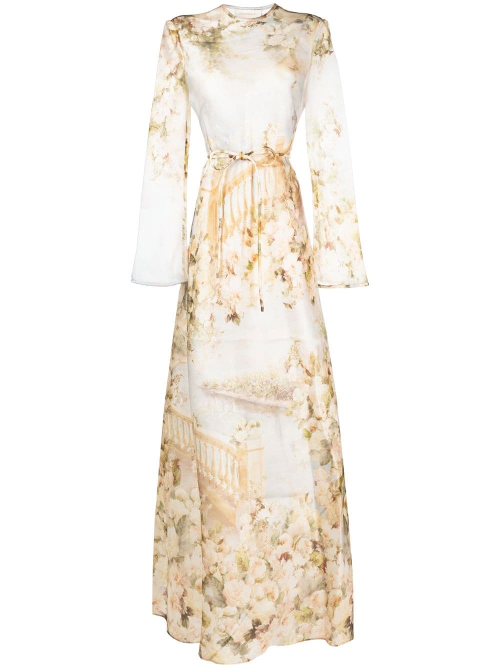 ZIMMERMANN Luminosity floral-print silk dress - Neutrals von ZIMMERMANN