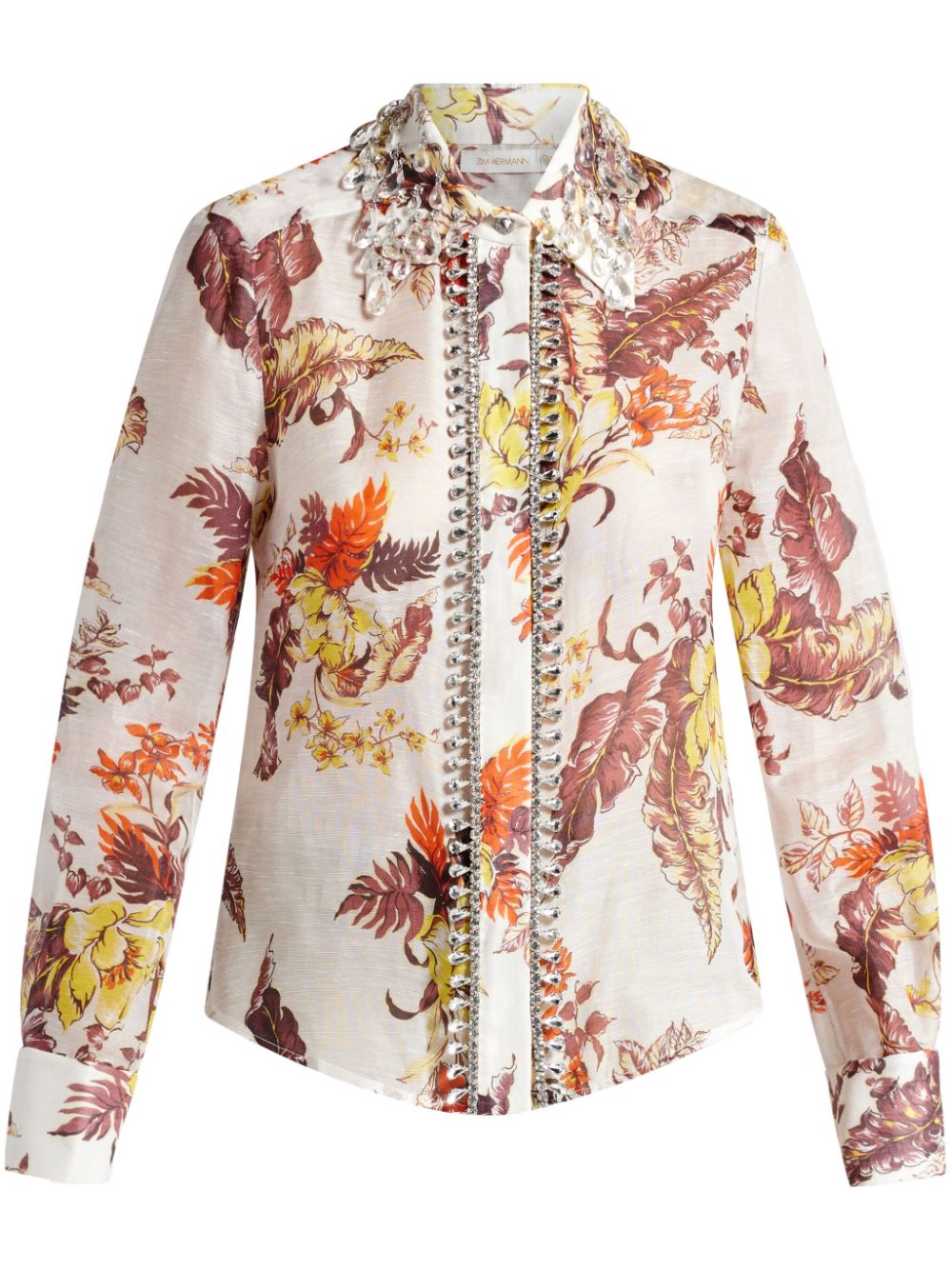 ZIMMERMANN Matchmaker botanical-print shirt - White von ZIMMERMANN