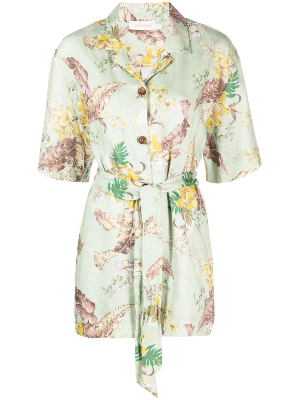 ZIMMERMANN Matchmaker floral-print linen shirt - Green von ZIMMERMANN