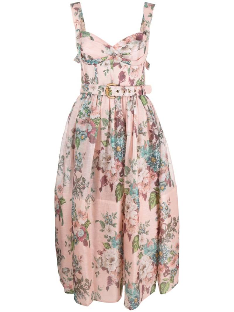 ZIMMERMANN Matchmaker floral-print midi dress - Pink von ZIMMERMANN