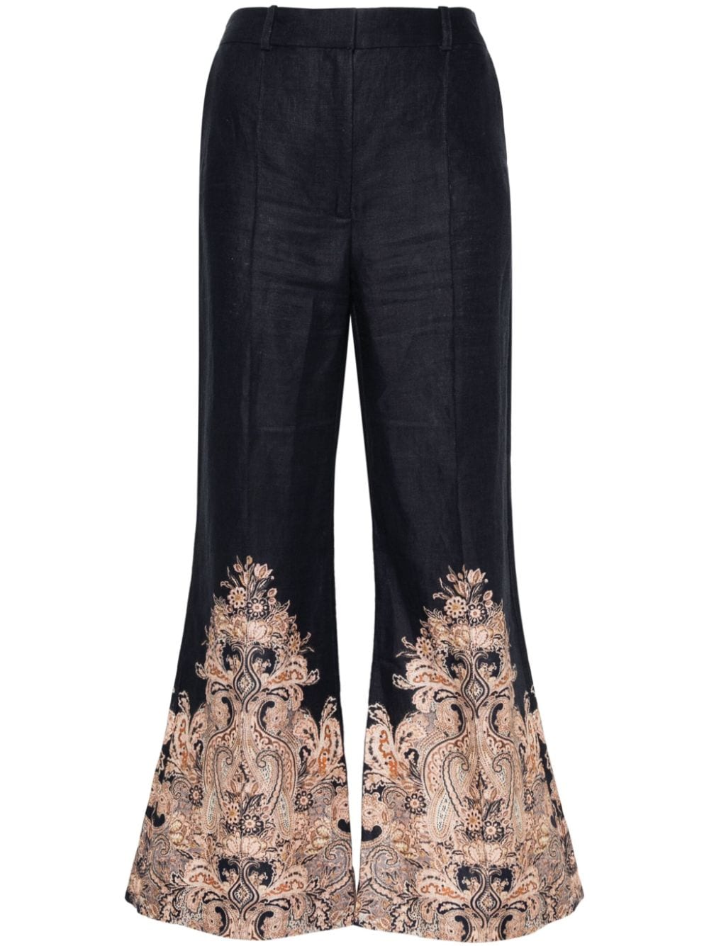 ZIMMERMANN Natura high-waist flared trousers - Blue von ZIMMERMANN