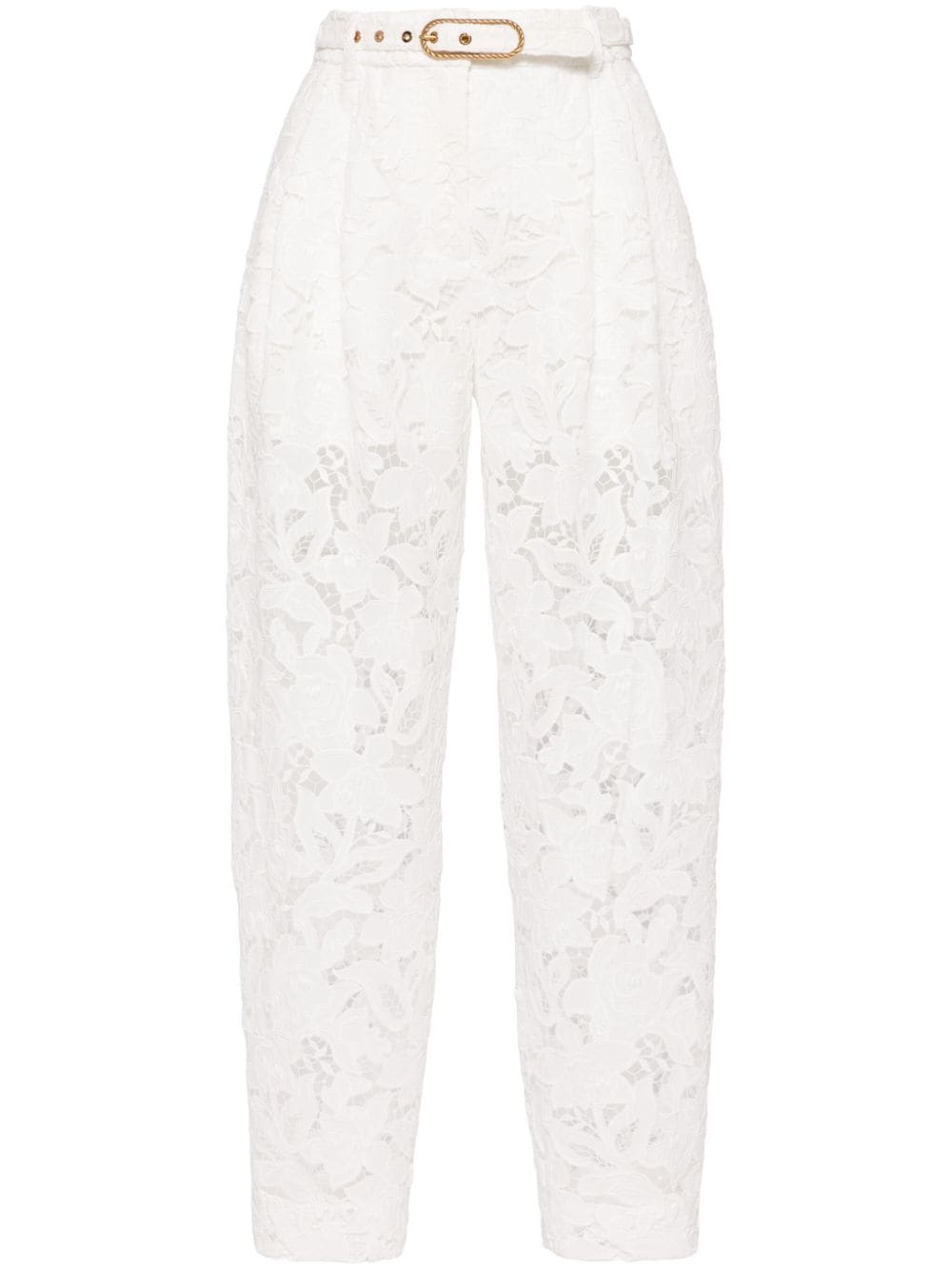 ZIMMERMANN Natura lace tapered trousers - White von ZIMMERMANN