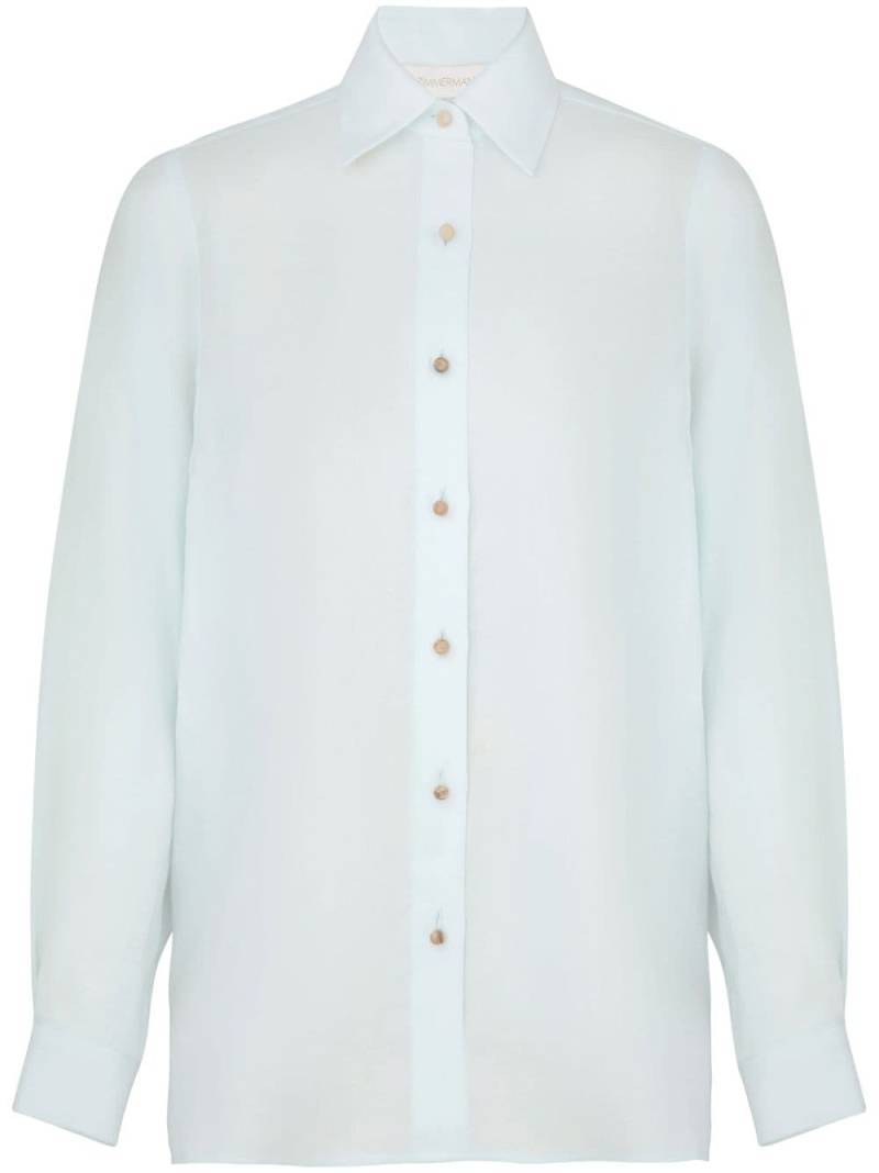 ZIMMERMANN Natura stand-collar shirt - Green von ZIMMERMANN