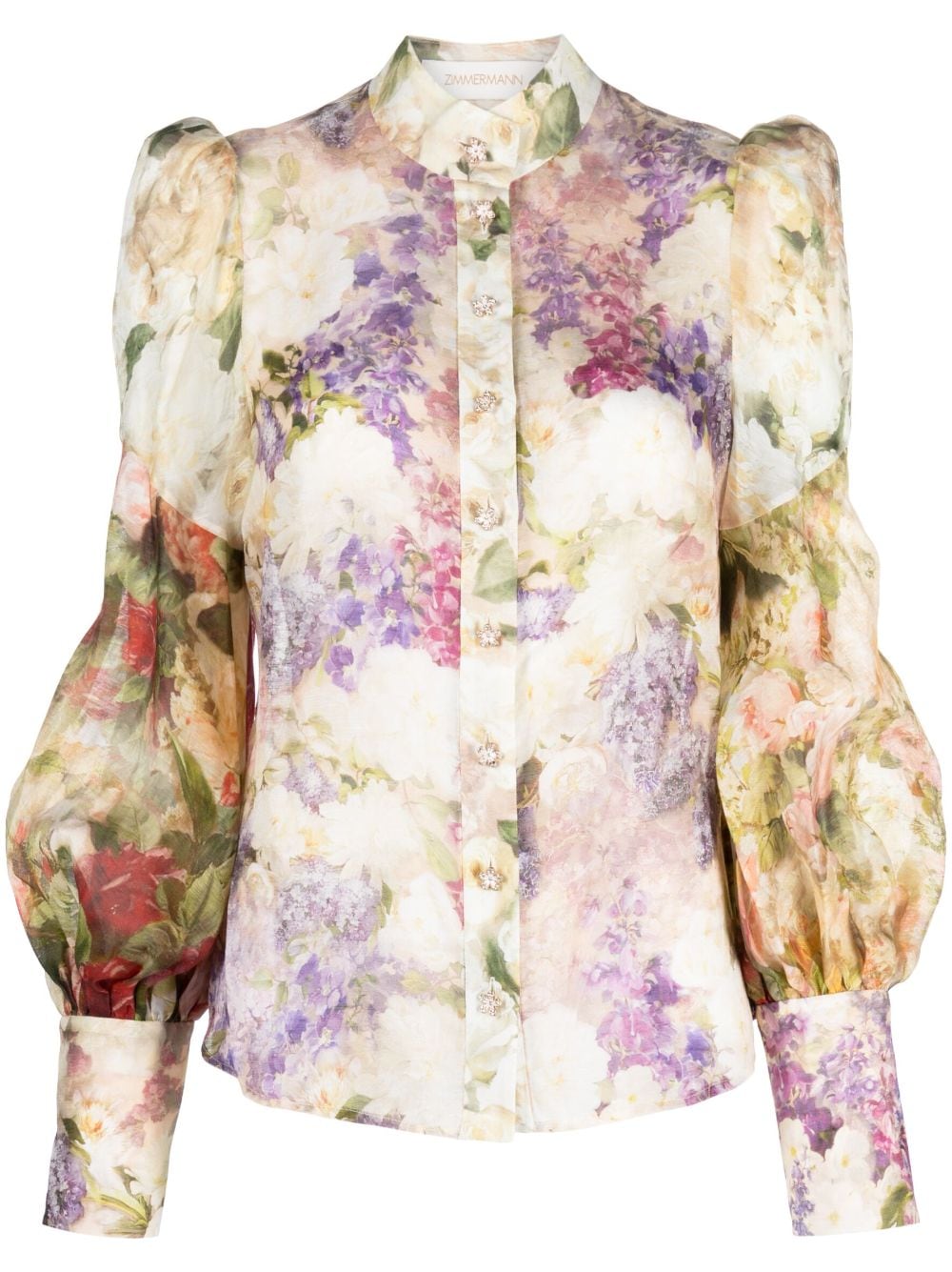 ZIMMERMANN Sensory floral-print blouse - Neutrals von ZIMMERMANN