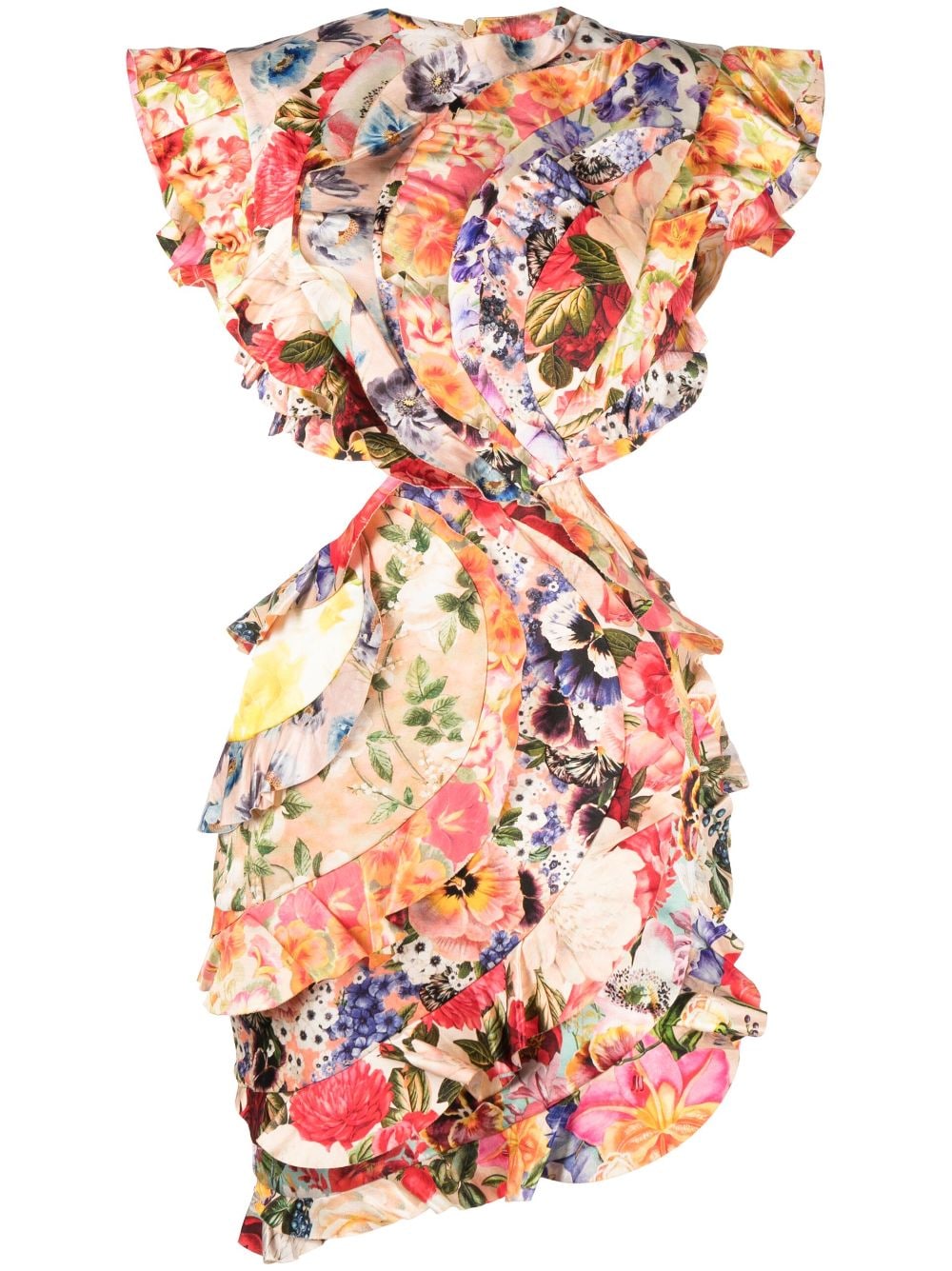 ZIMMERMANN Spliced floral-print mini dress - Pink von ZIMMERMANN