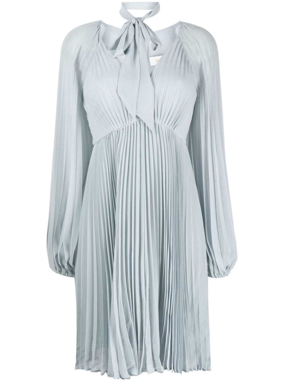 ZIMMERMANN Sunray pleated long-sleeve dress - Blue von ZIMMERMANN