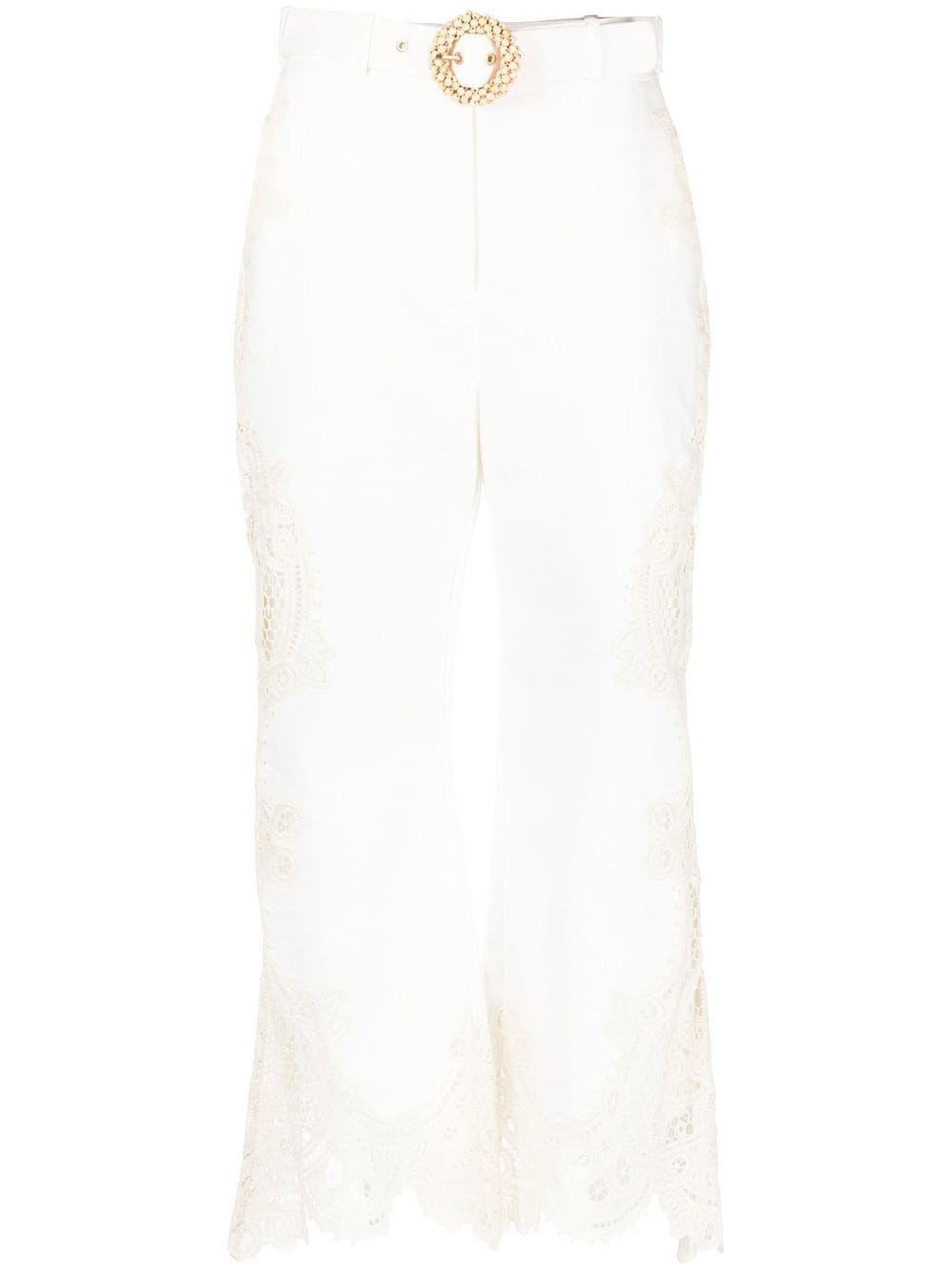 ZIMMERMANN Tiggy embroidered trousers - Neutrals von ZIMMERMANN