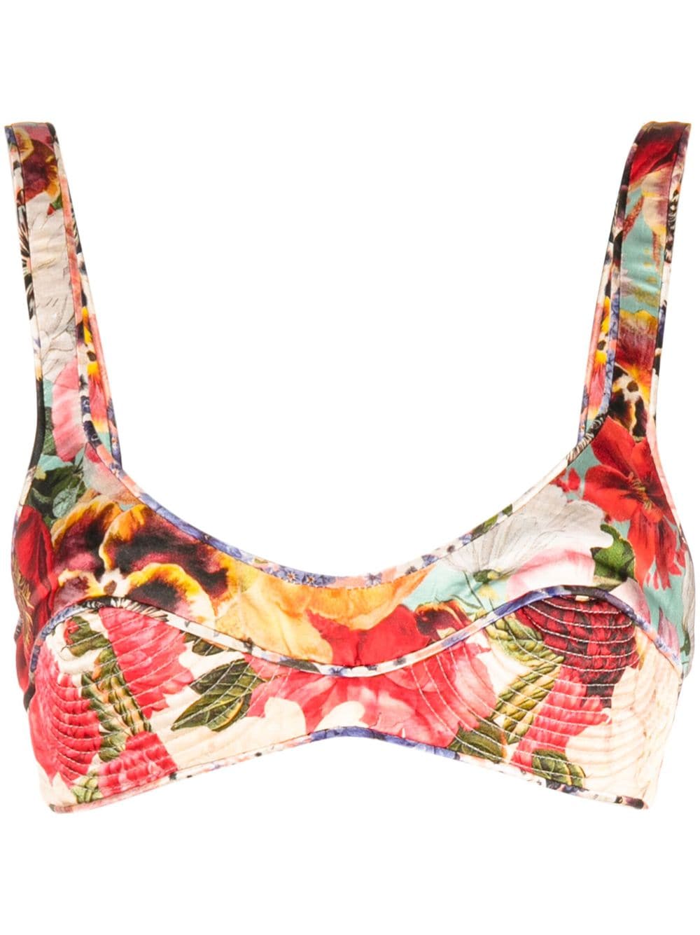 ZIMMERMANN Wonderland floral-print bralette - Neutrals von ZIMMERMANN