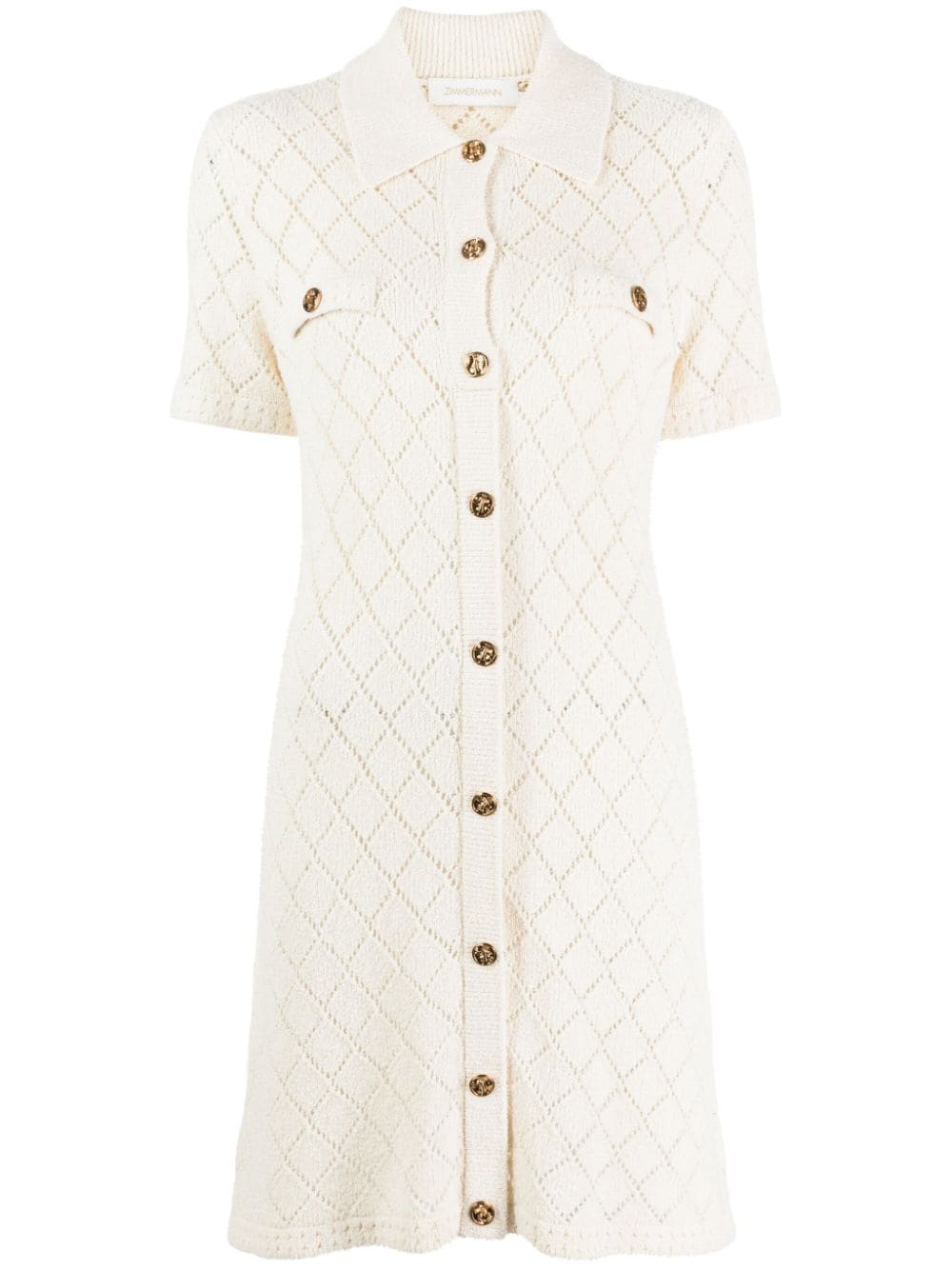 ZIMMERMANN buttoned knitted minidress - Neutrals von ZIMMERMANN