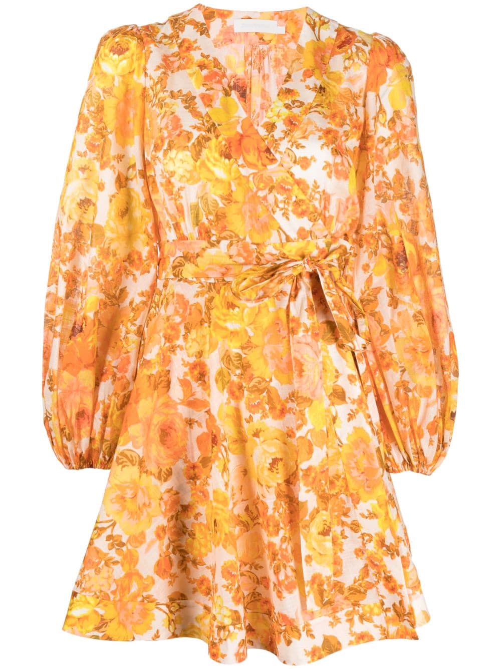 ZIMMERMANN floral-print wrap dress - Orange von ZIMMERMANN
