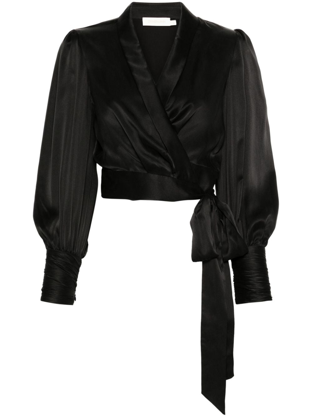 ZIMMERMANN wrap-design silk blouse - Black von ZIMMERMANN