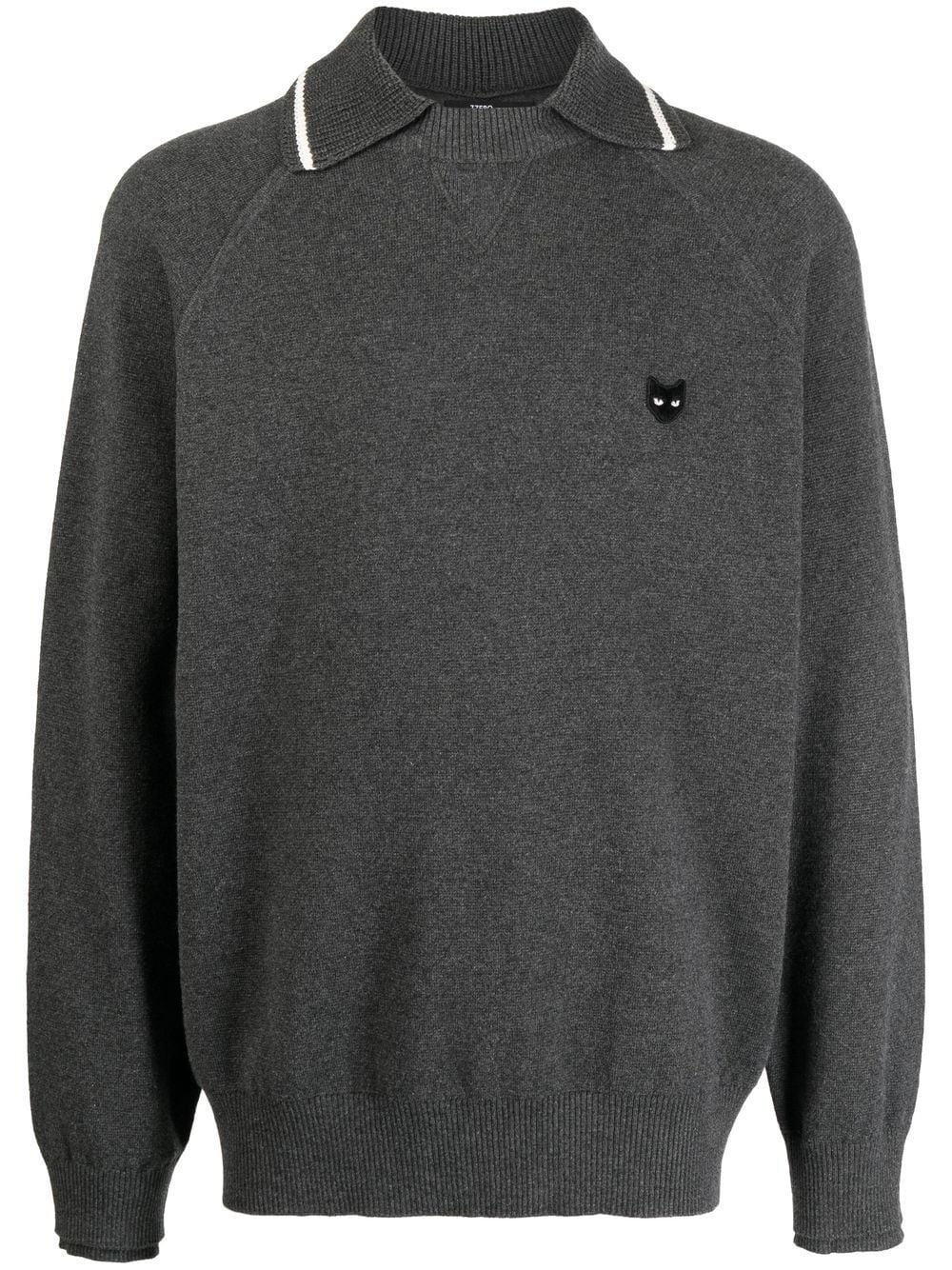 ZZERO BY SONGZIO collar-detail crew-neck jumper - Grey von ZZERO BY SONGZIO