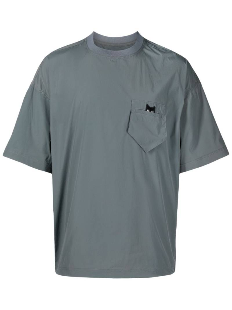 ZZERO BY SONGZIO patch-detail ruched T-shirt - Grey von ZZERO BY SONGZIO