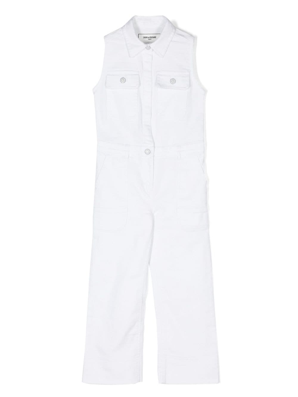 Zadig & Voltaire Kids Kendall sleeveless denim jumpsuit - White von Zadig & Voltaire Kids