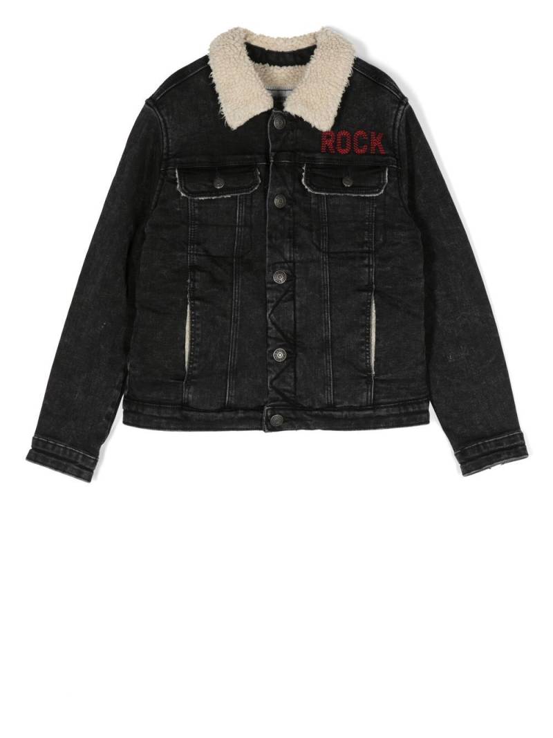 Zadig & Voltaire Kids faux-shearling denim jacket - Black von Zadig & Voltaire Kids