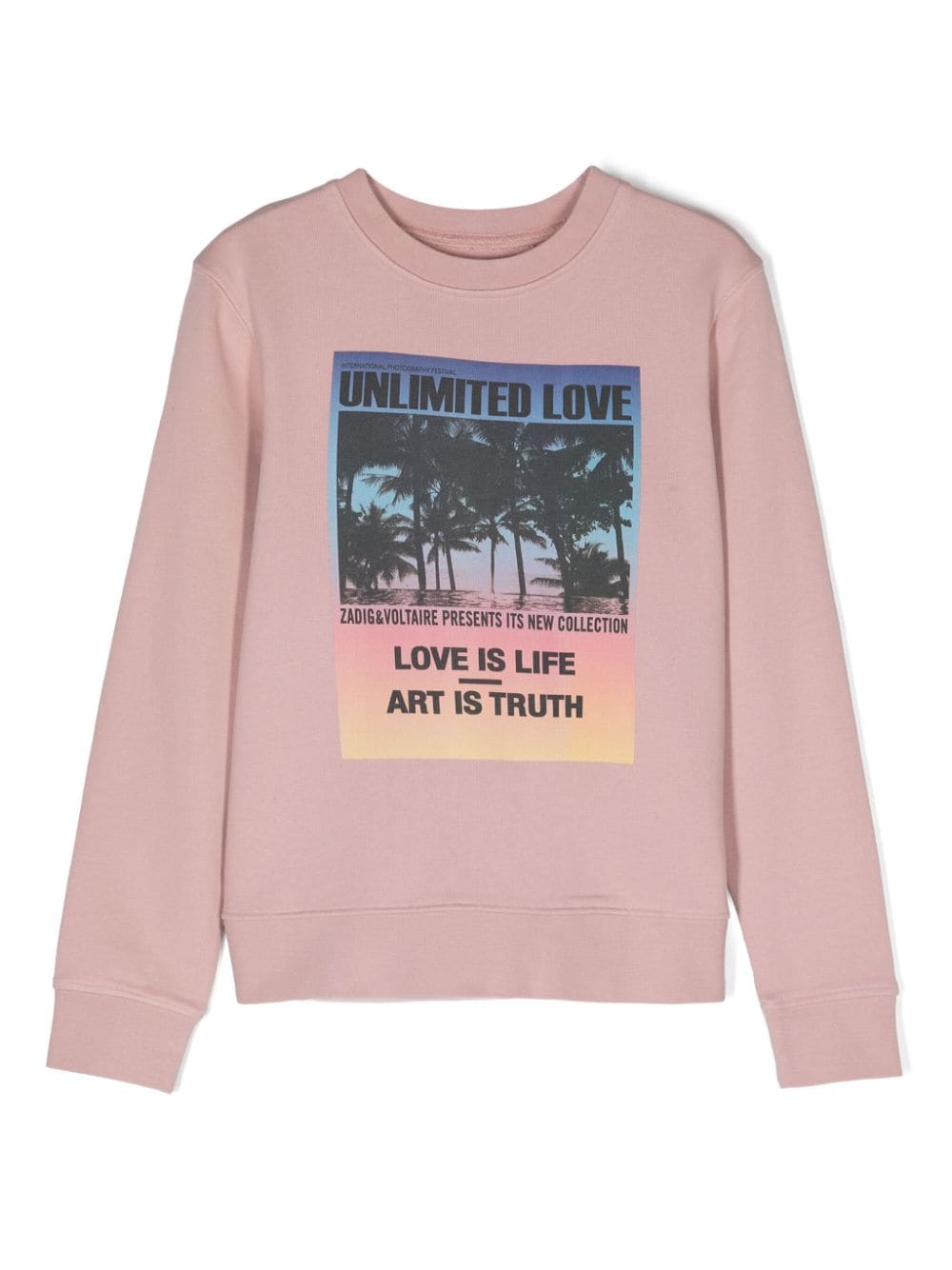 Zadig & Voltaire Kids graphic-print cotton sweatshirt - Pink von Zadig & Voltaire Kids